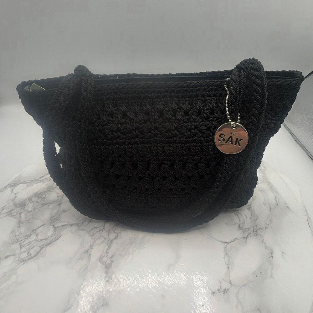 THE SAK Black Woven Knit Small Purse
